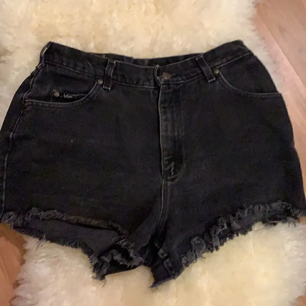 Vintage Lee high waist black cut off shorts